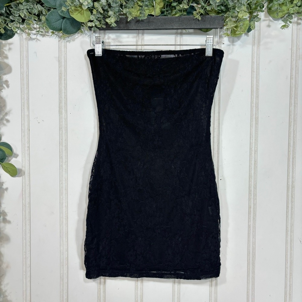 Jocacy Black Lace Strapless Mini Dress Women's XS Sexy Party Clubwear